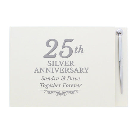 Personalised 25th Anniversary Guest Book & Pen: 3 - Guest Books By Gift Moments