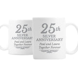 Personalised 25th Silver Anniversary Mug Set - Mugs at Gift Moments