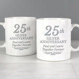 Personalised 25th Silver Anniversary Mug Set - Mugs at Gift Moments