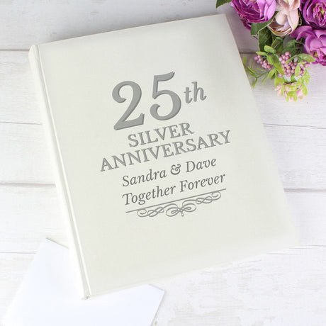 Personalised 25th Silver Anniversary Traditional Photo Album - Photo Albums at Gift Moments