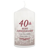 Personalised 40th Ruby Anniversary Candle: 3 - Candles By Gift Moments