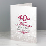 Personalised 40th Ruby Anniversary Card - Greeting Cards at Gift Moments