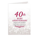 Personalised 40th Ruby Anniversary Card - Greeting Cards at Gift Moments