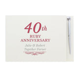 40th Ruby Anniversary Guest Book - Gift Moments