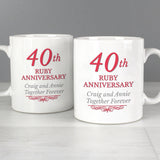 Personalised 40th Ruby Anniversary Mug Set - Mugs at Gift Moments