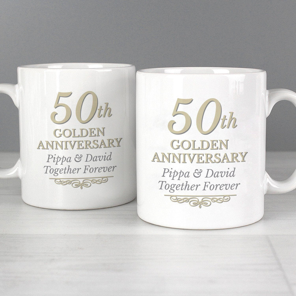 Personalised 50th Golden Anniversary Mug Set - Mugs at Gift Moments