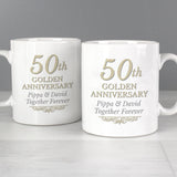 Personalised 50th Golden Anniversary Mug Set - Mugs at Gift Moments