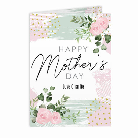 Personalised Happy Mothers Day Abstract Rose Card - Greeting Cards at Gift Moments