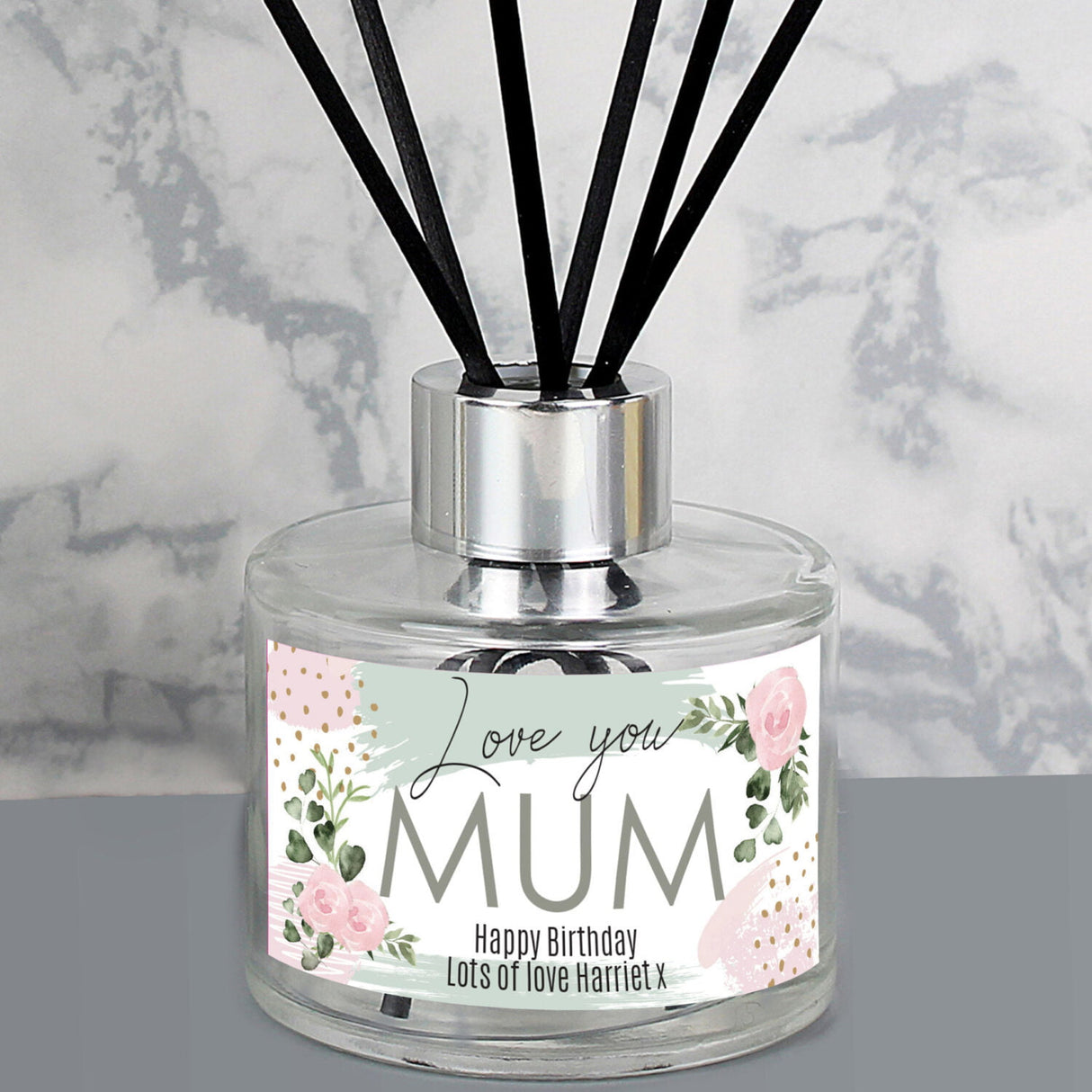 Personalised Abstract Rose Reed Diffuser: 2 - Reed Diffusers By Gift Moments