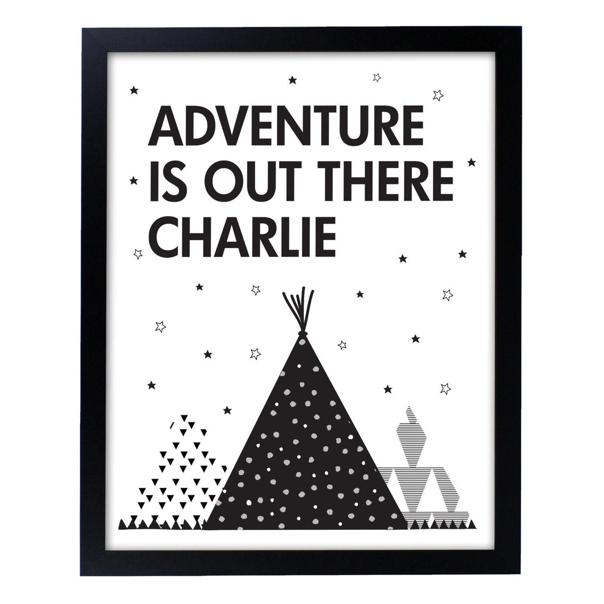 Personalised Adventure Is Out There Black Framed Print - Framed Prints at Gift Moments