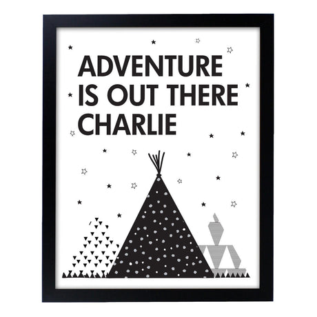 Personalised Adventure Is Out There Black Framed Print - Framed Prints at Gift Moments