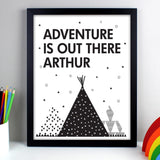 Personalised Adventure Is Out There Black Framed Print - Framed Prints at Gift Moments