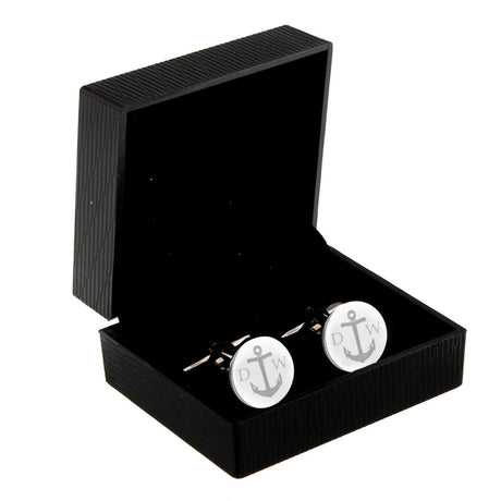 Personalised Anchor Round Cufflinks - Cufflinks & Tie Slides at Gift Moments