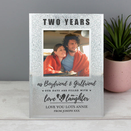 Personalised 4x4 Glitter Anniversary Photo Frame: 2 - Photo Frames By Gift Moments