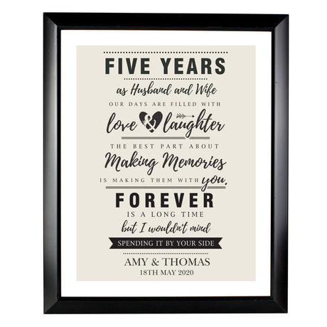 Personalised Anniversary Black Framed Print: 3 - Framed Prints By Gift Moments