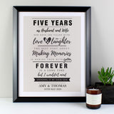 Personalised Anniversary Black Framed Print: 2 - Framed Prints By Gift Moments