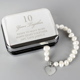 Personalised Anniversary Silver Box and Pearl Bracelet - Bracelets at Gift Moments