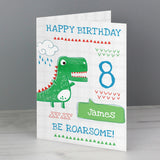 Personalised 'Be Roarsome' Dinosaur Card - Greeting Cards at Gift Moments