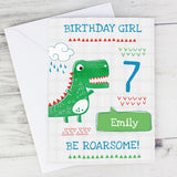 Personalised 'Be Roarsome' Dinosaur Card - Greeting Cards at Gift Moments