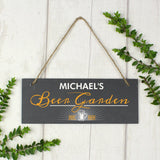 Personalised Beer Garden Printed Hanging Slate Plaque - Signs & Plaques at Gift Moments