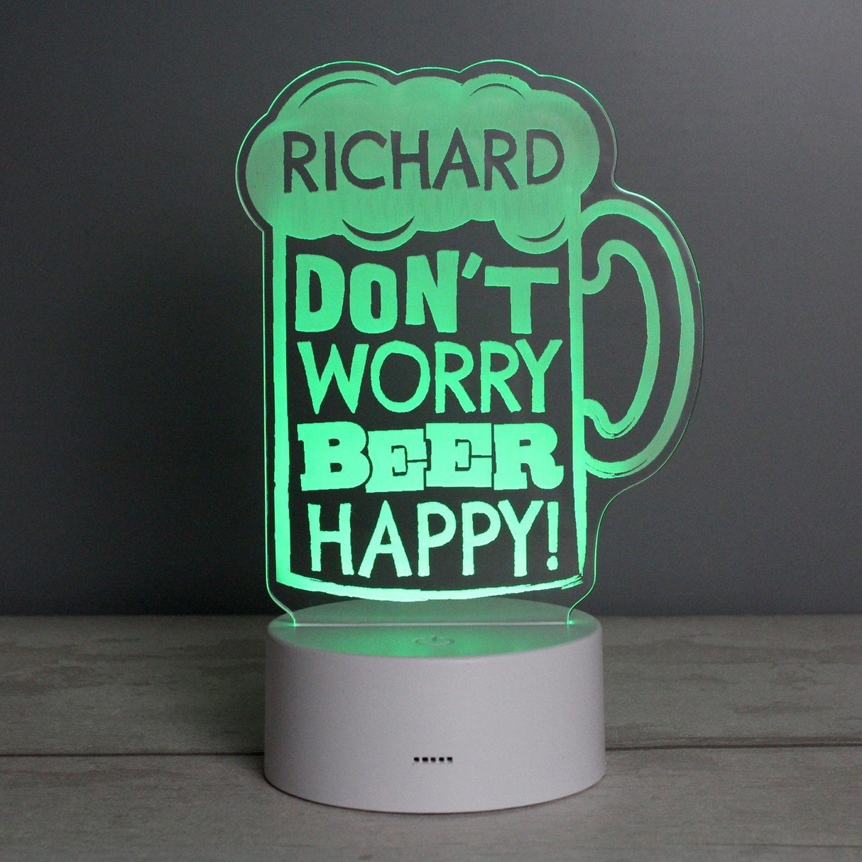 Personalised Beer Happy LED Colour Changing Light - LED Lighting at Gift Moments