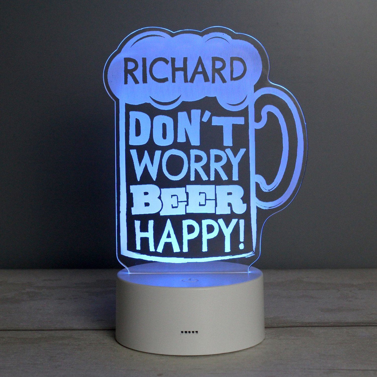 Personalised Beer Happy LED Colour Changing Light - LED Lighting at Gift Moments