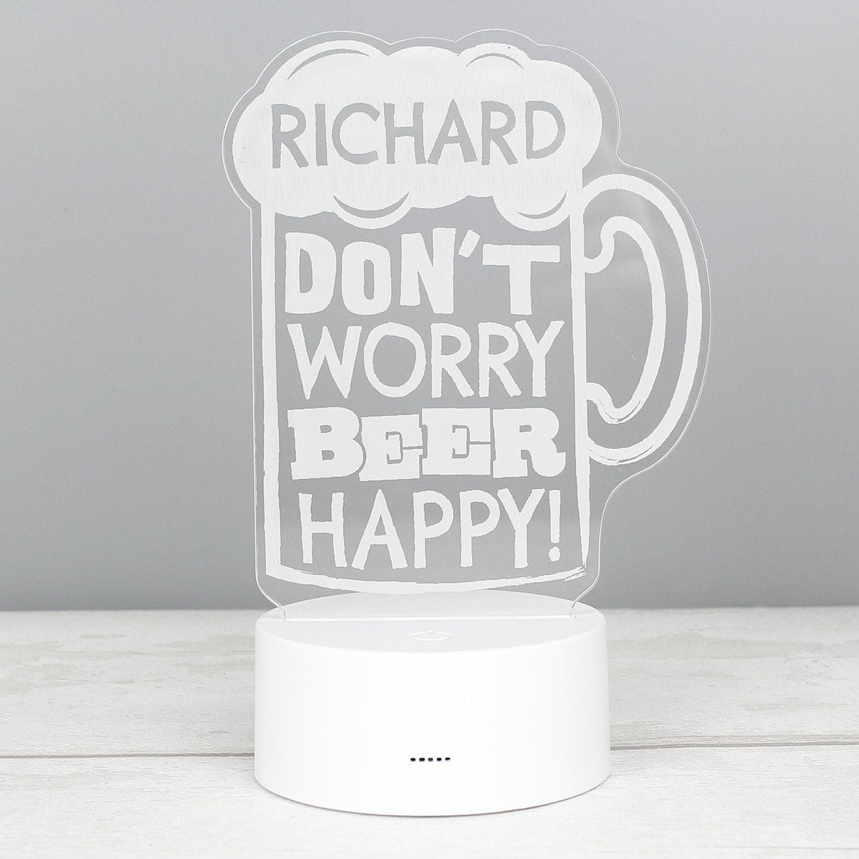 Personalised Beer Happy LED Colour Changing Light - LED Lighting at Gift Moments