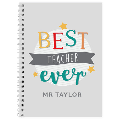 Personalised 'Best Teacher Ever' A5 Notebook - Notebooks at Gift Moments