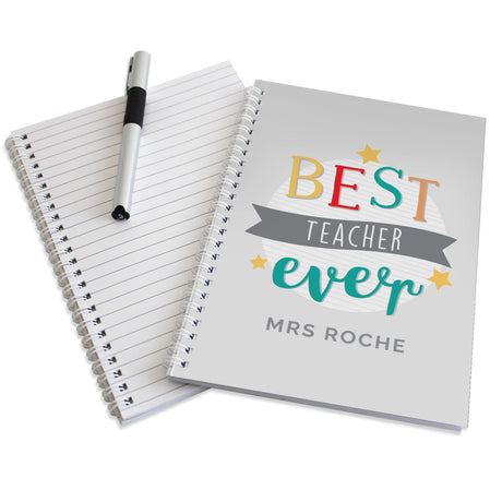 Personalised 'Best Teacher Ever' A5 Notebook - Notebooks at Gift Moments