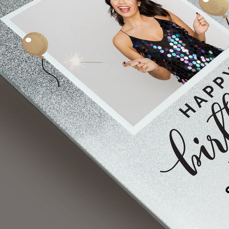 Personalised Birthday 4x4 Glitter Glass Photo Frame - Photo Frames at Gift Moments