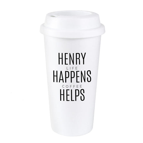 Black Slogan Double Walled Travel Mug - Gift Moments