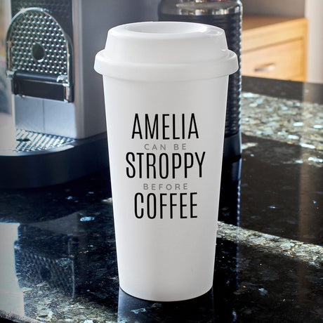 Black Slogan Double Walled Travel Mug - Gift Moments