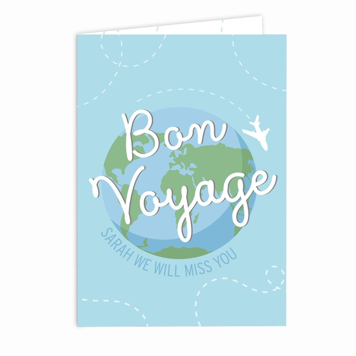 Personalised Bon Voyage Farewell Card: 3 - Greeting Cards By Gift Moments