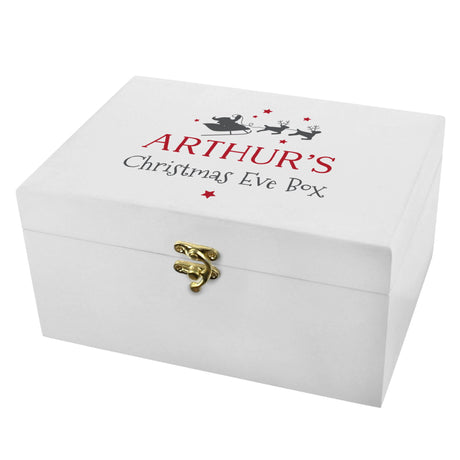 Personalised Christmas Eve White Wooden Box - Keepsake Boxes at Gift Moments