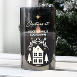 Personalised Christmas Smoked Glass LED Candle - LED Lighting at Gift Moments