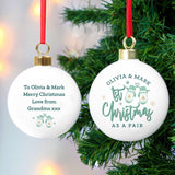 Personalised Couples Christmas Bauble: 1 - Christmas Baubles By Gift Moments