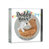 Personalised Daddy Bear Crystal Token: 3 - Crystal Tokens By Gift Moments