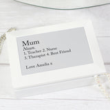 Definition White Wooden Jewellery Box - Gift Moments