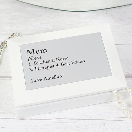 Personalised Definition White Wooden Jewellery Box - Jewellery Boxes at Gift Moments