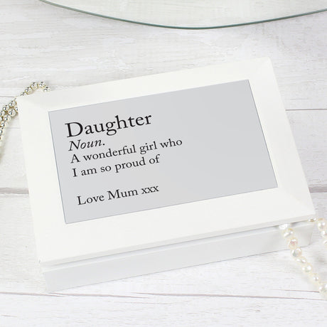 Personalised Definition White Wooden Jewellery Box - Jewellery Boxes at Gift Moments