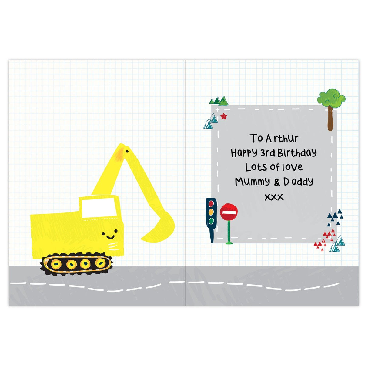 Personalised Digger Birthday Card - Greeting Cards at Gift Moments