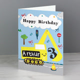 Personalised Digger Birthday Card - Greeting Cards at Gift Moments