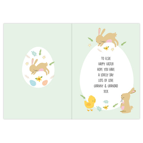 Personalised Easter Bunny & Chick Card - Greeting Cards at Gift Moments