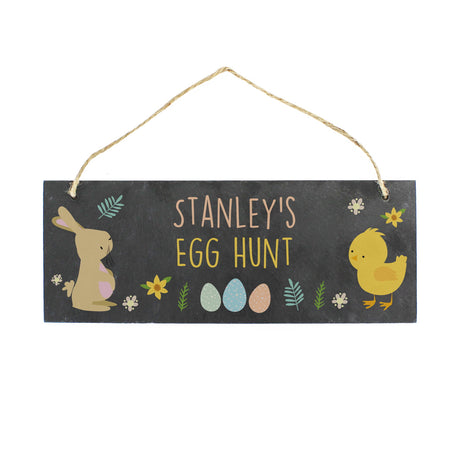 Personalised Easter Egg Hunt Slate Hanging Sign - Signs & Plaques at Gift Moments