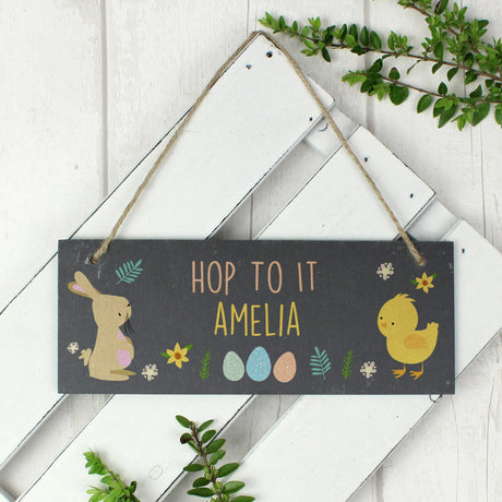 Personalised Easter Egg Hunt Slate Hanging Sign - Signs & Plaques at Gift Moments