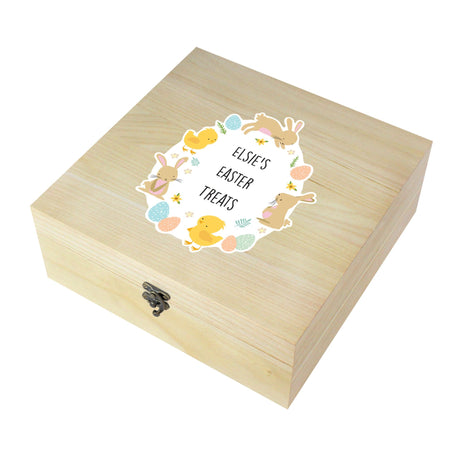 Personalised Easter Bunny Wooden Treat Box - Keepsake Boxes at Gift Moments