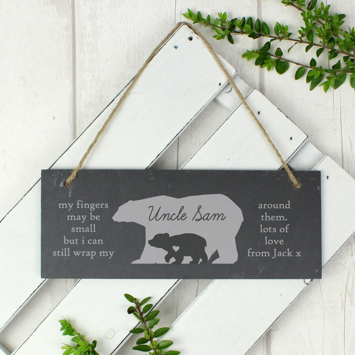 Personalised Bear Slate Door Plaque - Signs & Plaques at Gift Moments