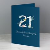 Personalised Floral Age Birthday Card - Greeting Cards at Gift Moments