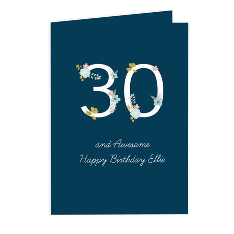 Personalised Floral Age Birthday Card - Greeting Cards at Gift Moments