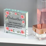 Personalised Floral Crystal Keepsake Token: 3 - Crystal Tokens By Gift Moments